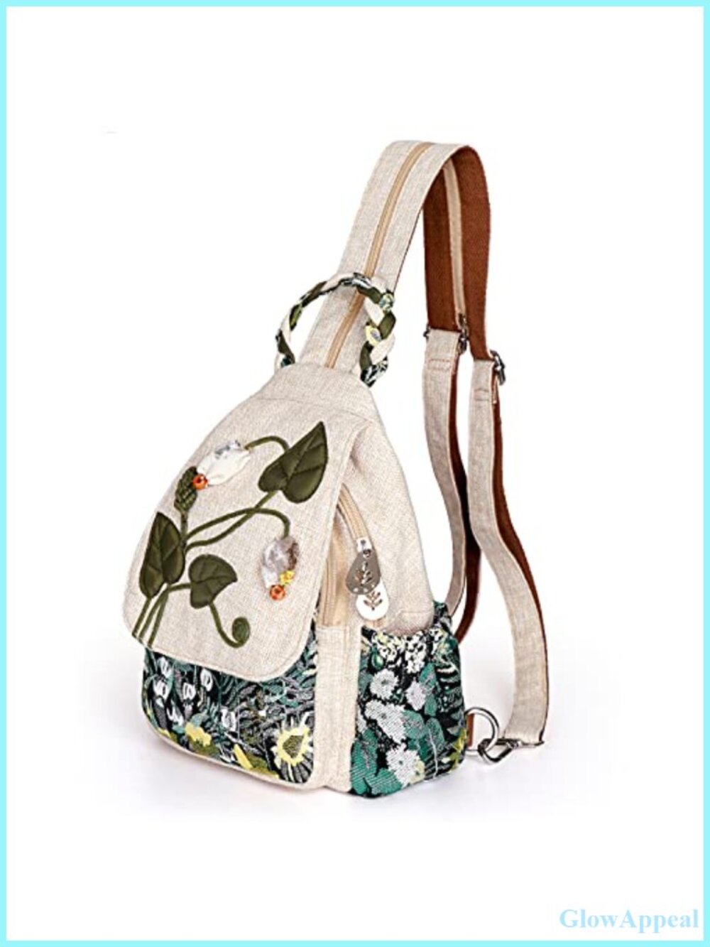 Convertible Canvas Sling Bag Mini Backpack Crossbody Daypack